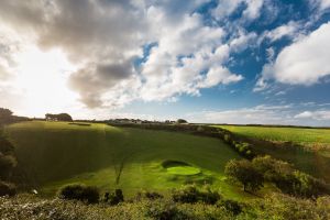 Dramatic golf hole at Holywell Bay Golf near Newquay