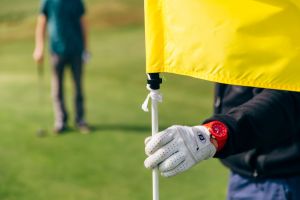 Yellow Golf Flag at Holywell Bay Golf